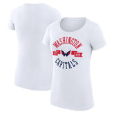 NHL Washington Capitals G-III 4Her by Carl Banks Women's Super-Slim Fit Lightweight City Graphic Sport Crewneck T-Shirt - White