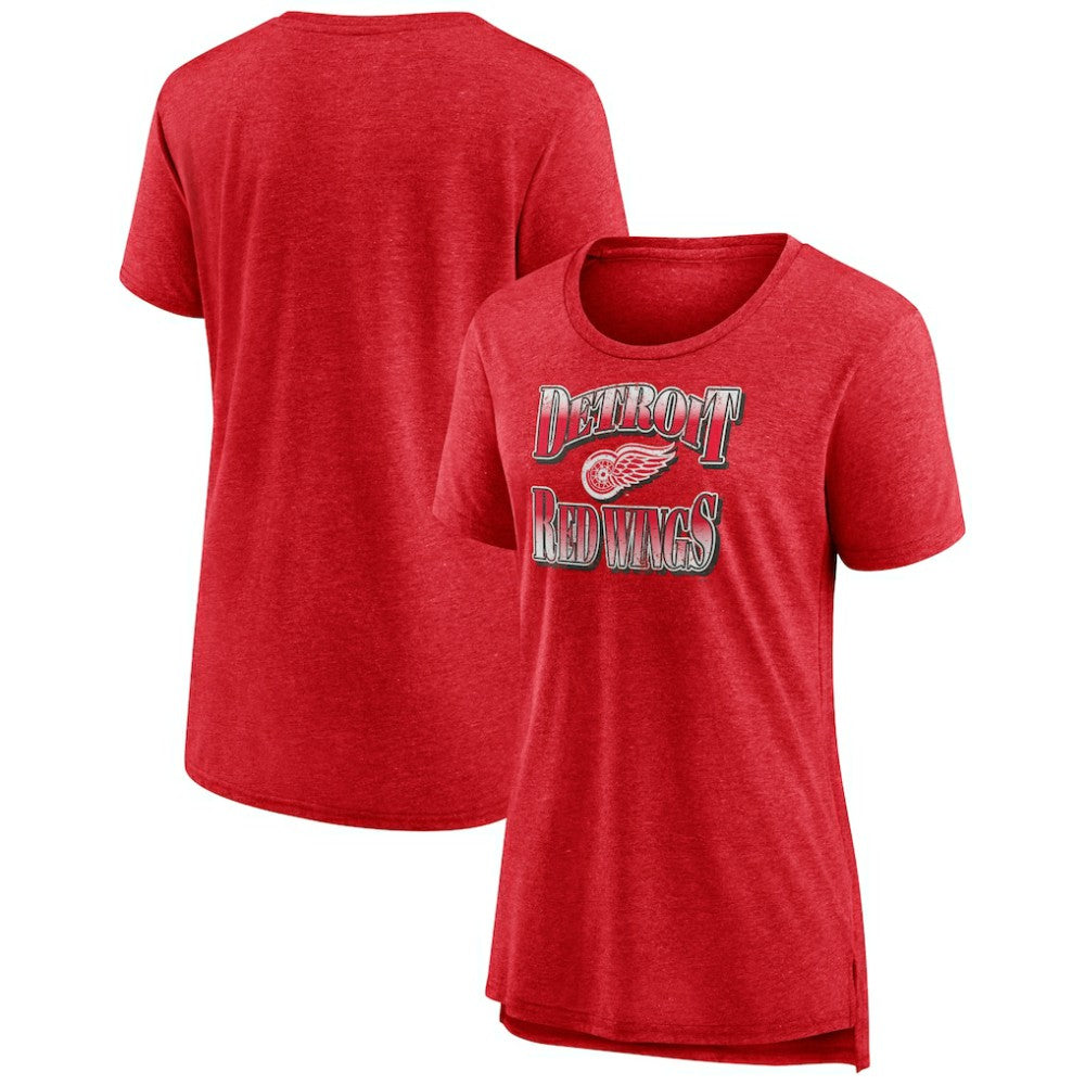 NHL Detroit Red Wings Women's Crash the Net Tri-Blend T-Shirt - Red