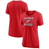 NHL Detroit Red Wings Women's Crash the Net Tri-Blend T-Shirt - Red