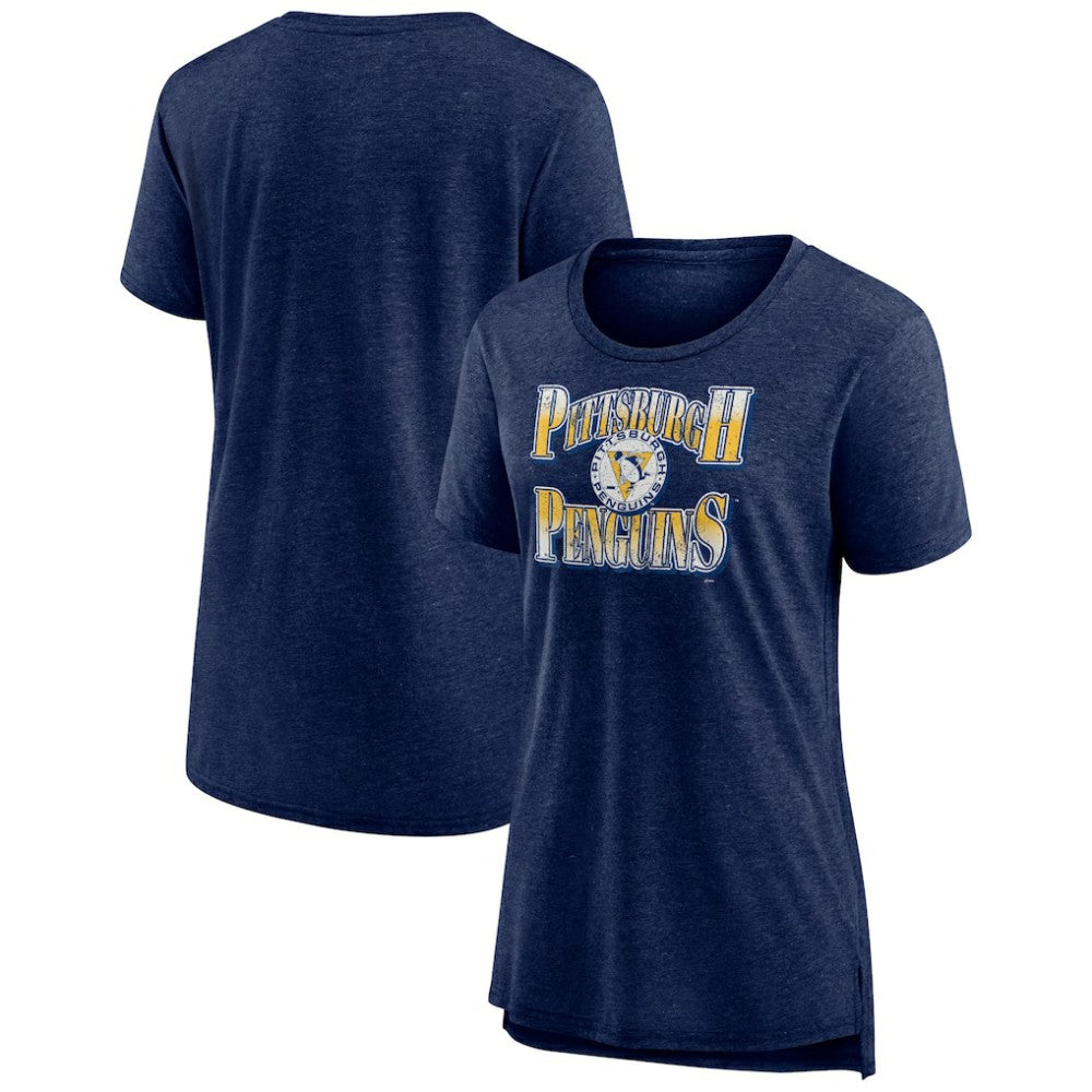 NHL Pittsburgh Penguins Women's Crash the Net Tri-Blend T-Shirt - Navy