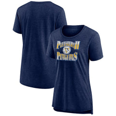 NHL Pittsburgh Penguins Women's Crash the Net Tri-Blend T-Shirt - Navy