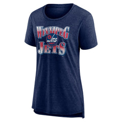NHL Winnipeg Jets Women's Crash the Net Tri-Blend T-Shirt - Navy