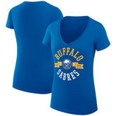NHL Buffalo Sabres G-III 4Her by Carl Banks Women's Super-Slim Fit Lightweight City Graphic V-Neck T-Shirt - Royal