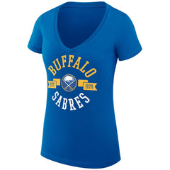 NHL Buffalo Sabres G-III 4Her by Carl Banks Women's Super-Slim Fit Lightweight City Graphic V-Neck T-Shirt - Royal