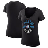 NHL Colorado Avalanche G-III 4Her by Carl Banks Women's Super-Slim Fit Lightweight City Graphic V-Neck T-Shirt - Black