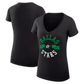 NHL Dallas Stars G-III 4Her by Carl Banks Women's Super-Slim Fit Lightweight City Graphic V-Neck T-Shirt - Black