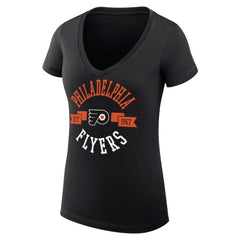 NHL Philadelphia Flyers G-III 4Her by Carl Banks Women's Super-Slim Fit Lightweight City Graphic V-Neck T-Shirt - Black
