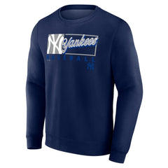 New York Yankees Fanatics Focus Fleece Pullover Sweatshirt - Navy Pullover