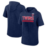 Minnesota Twins Fanatics Push Short Sleeve Pullover Hoodie - Heather Navy Hoodies
