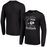 NHL Chicago Blackhawks Starter Arch City Theme Graphic Long Sleeve T-Shirt - Black