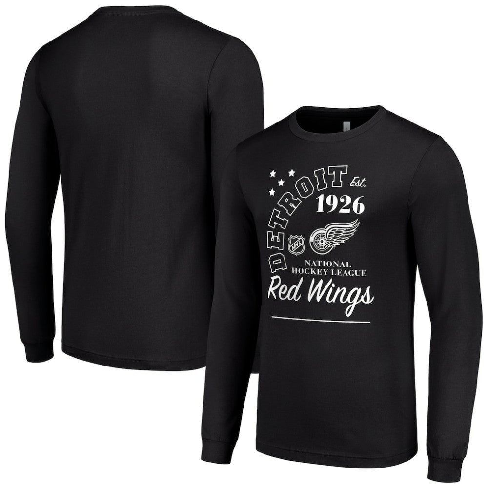 NHL Detroit Red Wings Starter Arch City Theme Graphic Long Sleeve T-Shirt - Black