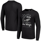 NHL Detroit Red Wings Starter Arch City Theme Graphic Long Sleeve T-Shirt - Black