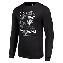NHL Pittsburgh Penguins Starter Arch City Theme Graphic Long Sleeve T-Shirt - Black