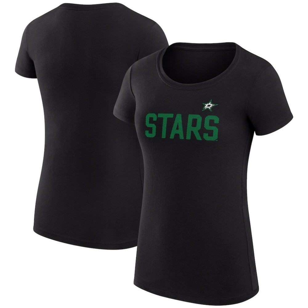 NHL Dallas Stars G-III 4Her by Carl Banks Women's Super-Slim Fit Lightweight Dot Print Team T-Shirt - Black