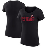 NHL Detroit Red Wings G-III 4Her by Carl Banks Women's Super-Slim Fit Lightweight Dot Print Team T-Shirt - Black