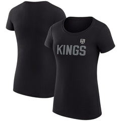 NHL Los Angeles Kings G-III 4Her by Carl Banks Women's Super-Slim Fit Lightweight Dot Print Team T-Shirt - Black