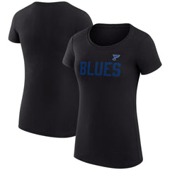 NHL St. Louis Blues G-III 4Her by Carl Banks Women's Super-Slim Fit Lightweight Dot Print Team T-Shirt - Black