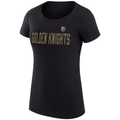 NHL Vegas Golden Knights G-III 4Her by Carl Banks Women's Super-Slim Fit Lightweight Dot Print Team T-Shirt - Black