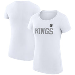 NHL Los Angeles Kings G-III 4Her by Carl Banks Women's Super-Slim Fit Lightweight Dot Print Team T-Shirt - White