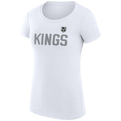 NHL Los Angeles Kings G-III 4Her by Carl Banks Women's Super-Slim Fit Lightweight Dot Print Team T-Shirt - White