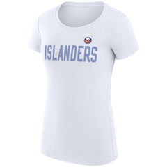 NHL New York Islanders G-III 4Her by Carl Banks Women's Super-Slim Fit Lightweight Dot Print Team T-Shirt - White