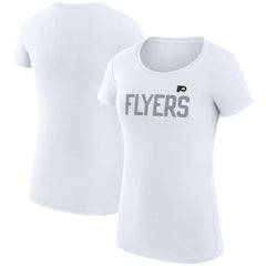 NHL Philadelphia Flyers G-III 4Her by Carl Banks Women's Super-Slim Fit Lightweight Dot Print Team T-Shirt - White