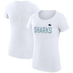 NHL San Jose Sharks G-III 4Her by Carl Banks Women's Super-Slim Fit Lightweight Dot Print Team T-Shirt - White