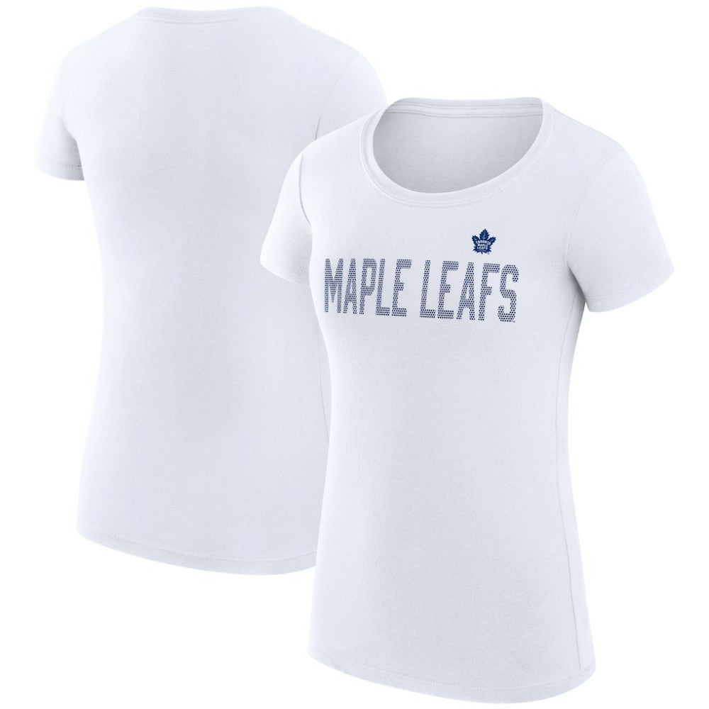 NHL Toronto Maple Leafs G-III 4Her by Carl Banks Women's Super-Slim Fit Lightweight Dot Print Team T-Shirt - White
