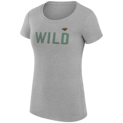 NHL Minnesota Wild G-III 4Her by Carl Banks Women's Super-Slim Fit Lightweight Dot Print Team T-Shirt - Heather Gray