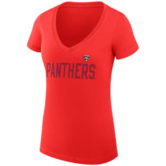 NHL Florida Panthers G-III 4Her by Carl Banks Women's Super-Slim Fit Lightweight Dot Print Team V-Neck T-Shirt - Red