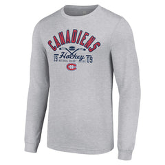 NHL Montreal Canadiens Starter Puck Long Sleeve T-Shirt - Heather Gray