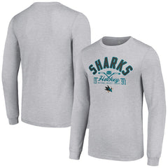 NHL San Jose Sharks Starter Puck Long Sleeve T-Shirt - Heather Gray