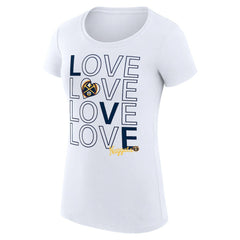 Denver Nuggets G-III 4Her by Carl Banks Women's Super-Slim Fit Lightweight Basketball Love T-Shirt White