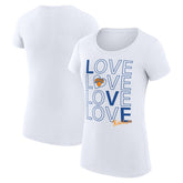 New York Knicks G-III 4Her by Carl Banks Women's Super-Slim Fit Lightweight Basketball Love T-Shirt White