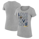 Denver Nuggets G-III 4Her by Carl Banks Women's Super-Slim Fit Lightweight Basketball Love T-Shirt Heather Gray