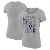 Indiana Pacers G-III 4Her by Carl Banks Women's Super-Slim Fit Lightweight Basketball Love T-Shirt Heather Gray