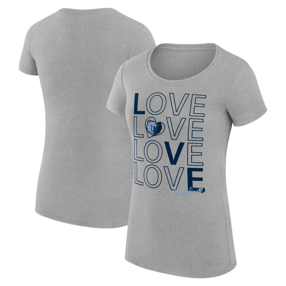 Memphis Grizzlies G-III 4Her by Carl Banks Women's Super-Slim Fit Lightweight Basketball Love T-Shirt Heather Gray