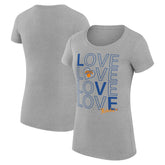 New York Knicks G-III 4Her by Carl Banks Women's Super-Slim Fit Lightweight Basketball Love T-Shirt Heather Gray