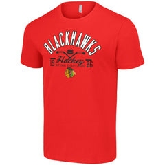 NHL Chicago Blackhawks Starter Half Puck T-Shirt - Red