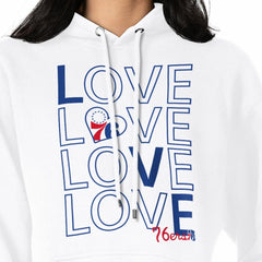 Philadelphia 76ers G-III 4Her by Carl Banks Women's Basketball Love Fleece Pullover Hoodie White