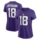 Justin Jefferson Minnesota Vikings Women's Player Name & Number T-Shirt Purple