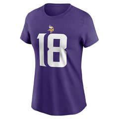 Justin Jefferson Minnesota Vikings Women's Player Name & Number T-Shirt Purple