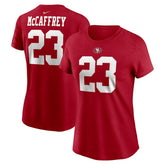 Christian McCaffrey San Francisco 49ers Women's Player Name & Number T-Shirt Scarlet