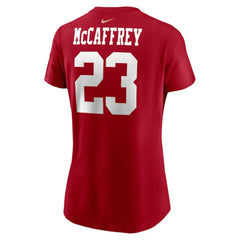 Christian McCaffrey San Francisco 49ers Women's Player Name & Number T-Shirt Scarlet