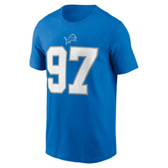 Aidan Hutchinson Detroit Lions Name & Number T-Shirt Blue