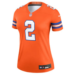 Patrick Surtain II Denver Broncos Women's Alternate Legend Player Performance Top Mile High Collection 1977 Throwback Orange
