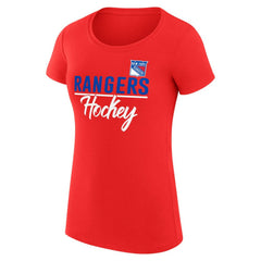 NHL New York Rangers G-III 4Her by Carl Banks Women's Super-Slim Fit Lightweight Team Sport T-Shirt - Red