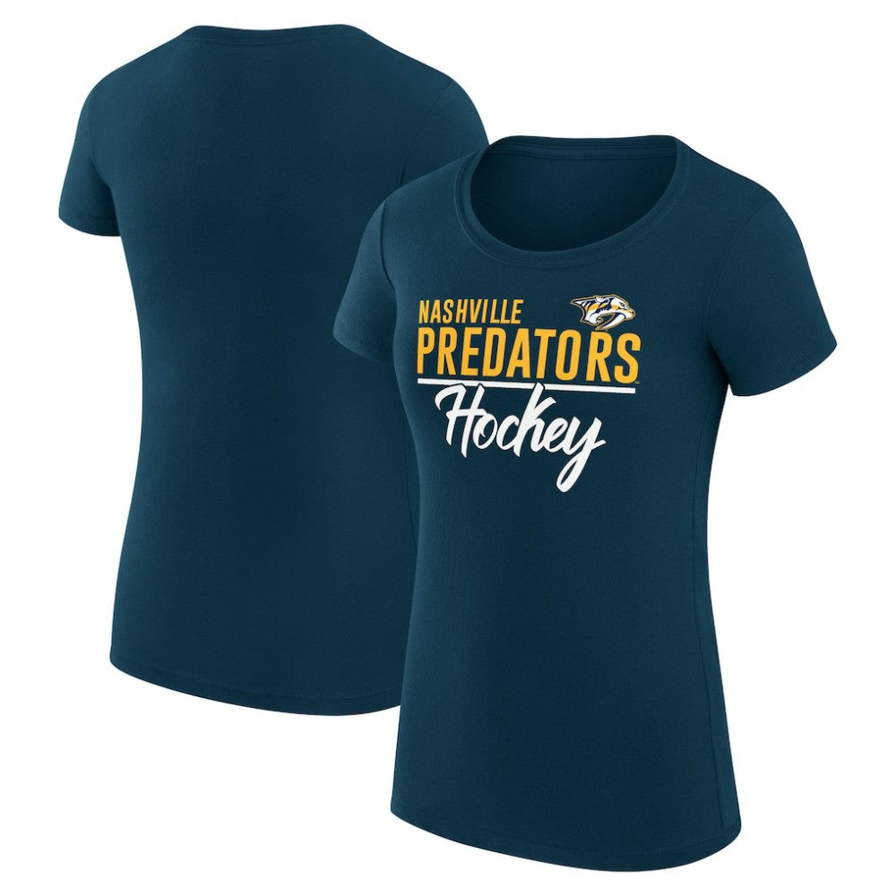NHL Nashville Predators G-III 4Her by Carl Banks Women's Super-Slim Fit Lightweight Team Sport T-Shirt - Navy