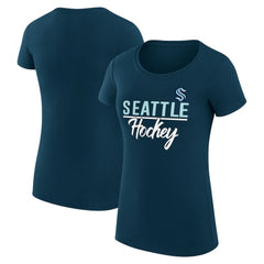 NHL Seattle Kraken G-III 4Her by Carl Banks Women's Super-Slim Fit Lightweight Team Sport T-Shirt - Navy