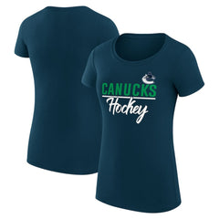 NHL Vancouver Canucks G-III 4Her by Carl Banks Women's Super-Slim Fit Lightweight Team Sport T-Shirt - Navy